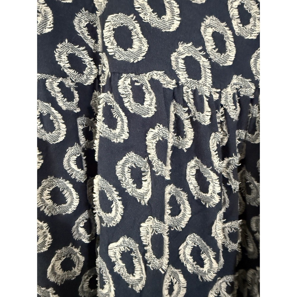 Anthropologie Lisanne Maeve Navy & White Textured Tunic Dress Size Small - Picture 6 of 8